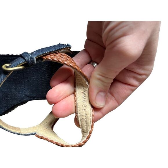 Stuart Weitzman YOURWAY SUEDE ESPADRILLE WEDGE SANDAL IN BLUE size 6 Chunky - Picture 6 of 13